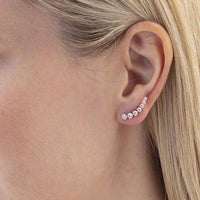 18K White Gold 7 Stone Diamond Climber Earrings, 18k white gold, Long's Jewelers