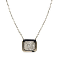18K White Gold Baguette Cut Diamond Pendant, White Gold, Long's Jewelers