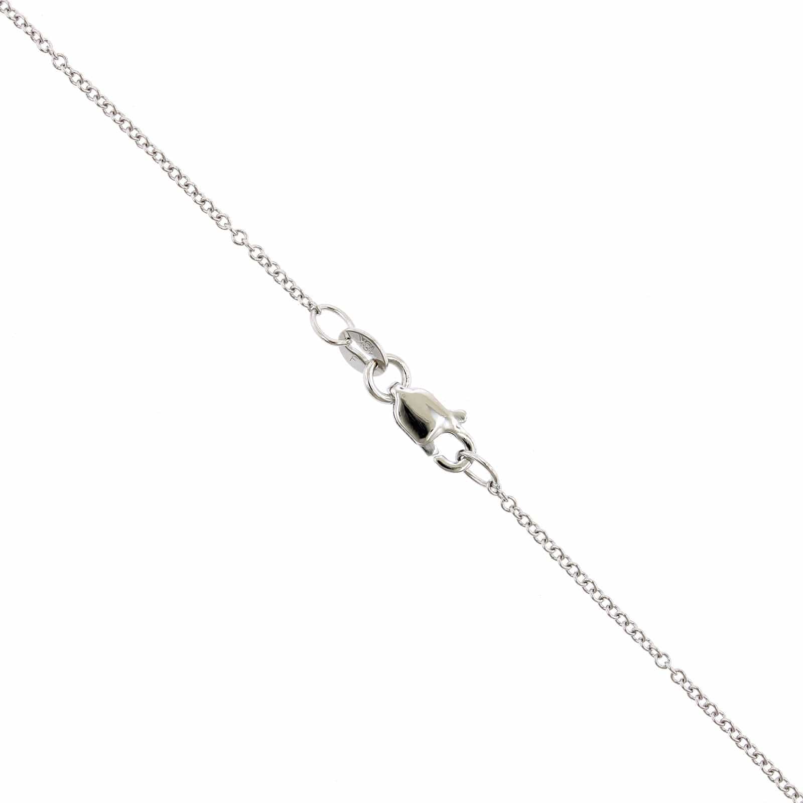 18K White Gold Blue Zircon Diamond Halo Pendant, 18k white gold, Long's Jewelers