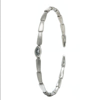 Etho Maria Platinum and Marquise Shaped Diamond Ceramic Cuff Bracelet