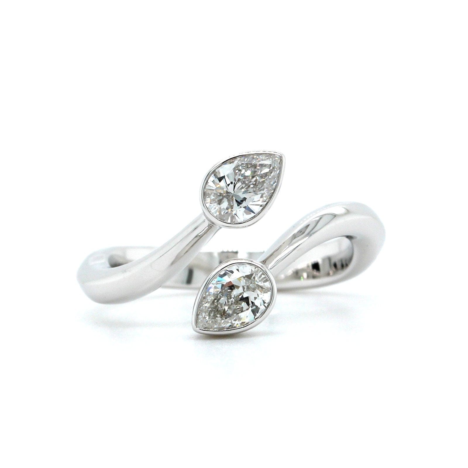 18K White Gold Bypass Diamond Ring, Gold, Long's Jewelers
