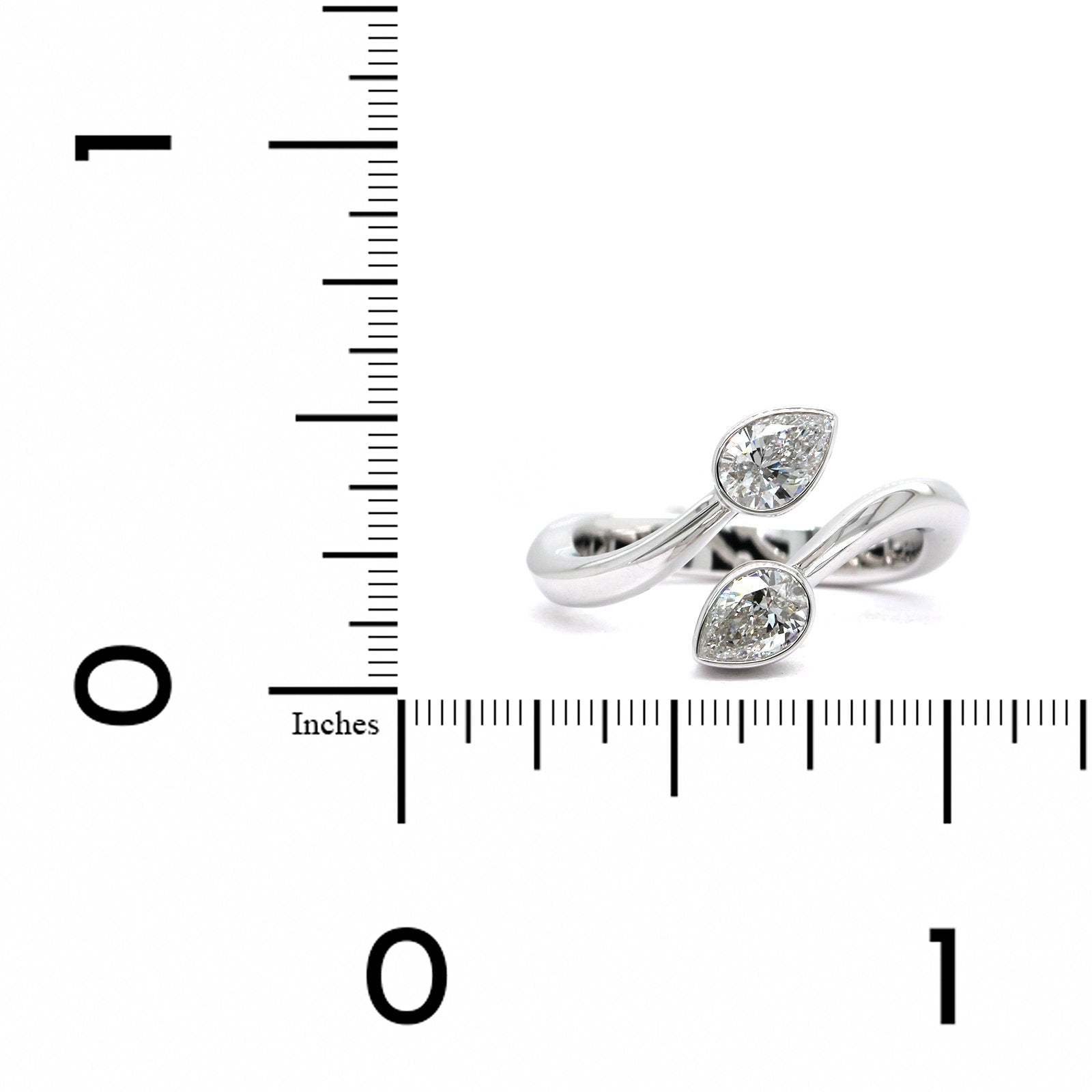 18K White Gold Bypass Diamond Ring