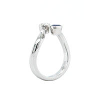 18K White Gold Bypass Sapphire and Diamond Ring