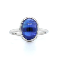 18K White Gold Cabochon Tanzanite Ring, 18k white gold, Long's Jewelers