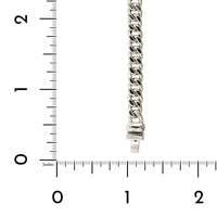 18K White Gold Cuban Link Diamond Bracelet, White Gold, Long's Jewelers