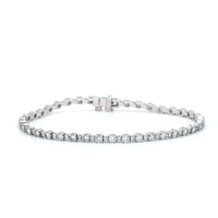 18K White Gold Diamond Alternating Size Tennis Bracelet, white gold, Long's Jewelers