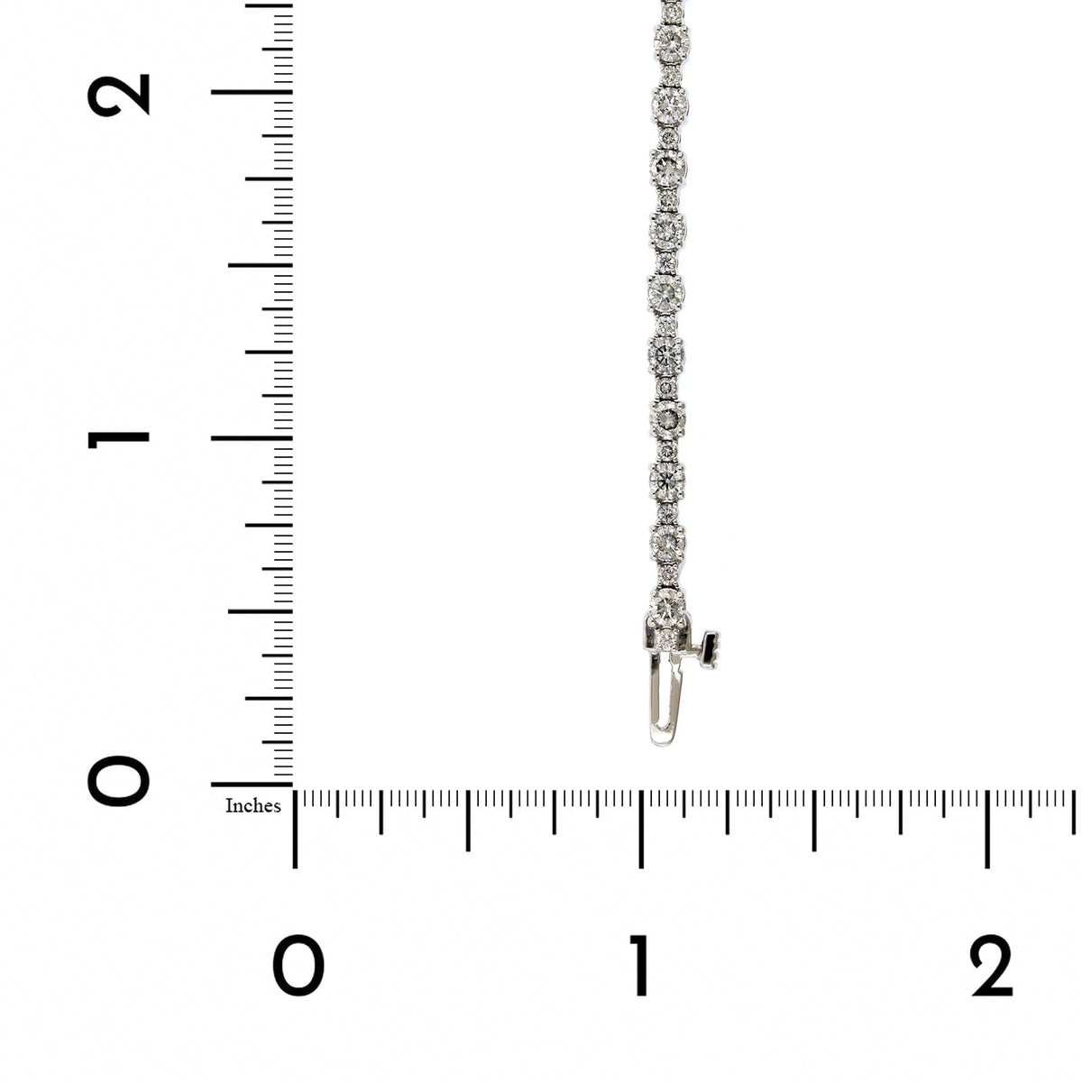 18K White Gold Diamond Alternating Size Tennis Bracelet, white gold, Long's Jewelers
