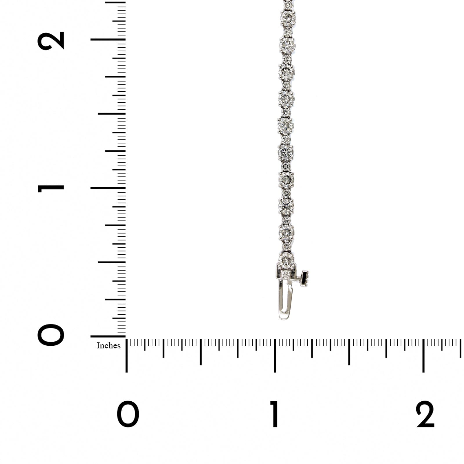 18K White Gold Diamond Alternating Size Tennis Bracelet, white gold, Long's Jewelers