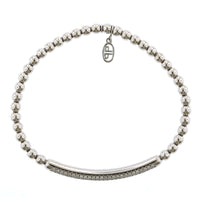 18K White Gold Diamond Bar Stretch Bracelet, 18k white gold, Long's Jewelers