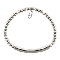 18K White Gold Diamond Bar Stretch Bracelet, 18k white gold, Long's Jewelers