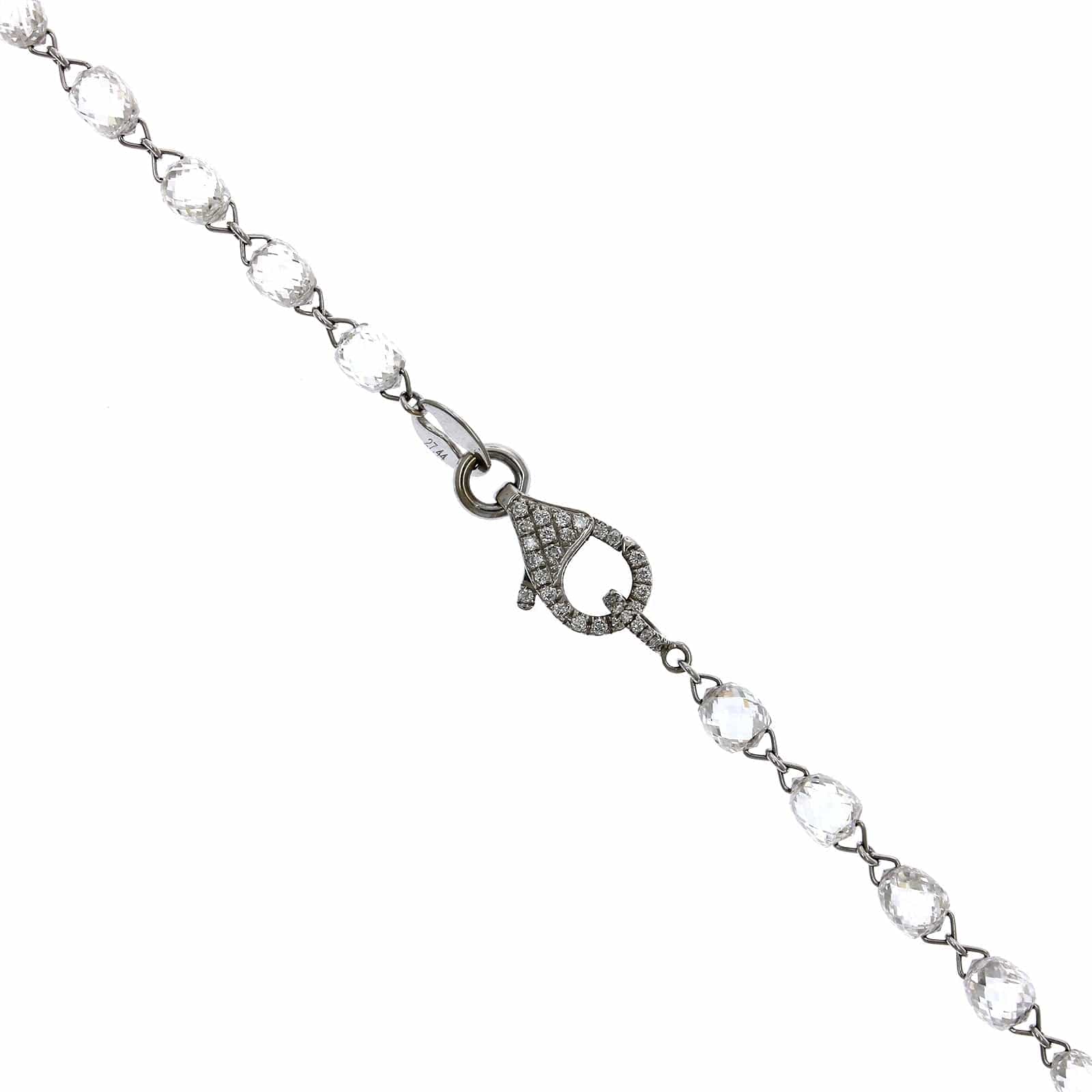 18K White Gold Diamond Briolette Necklace, 18k white gold, Long's Jewelers