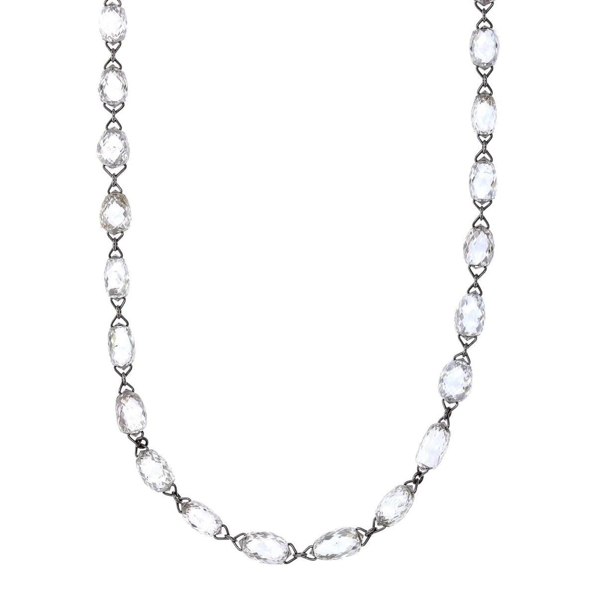 18K White Gold Diamond Briolette Necklace, 18k white gold, Long's Jewelers