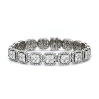 18K White Gold Diamond Cluster Bracelet, Gold, Long's Jewelers