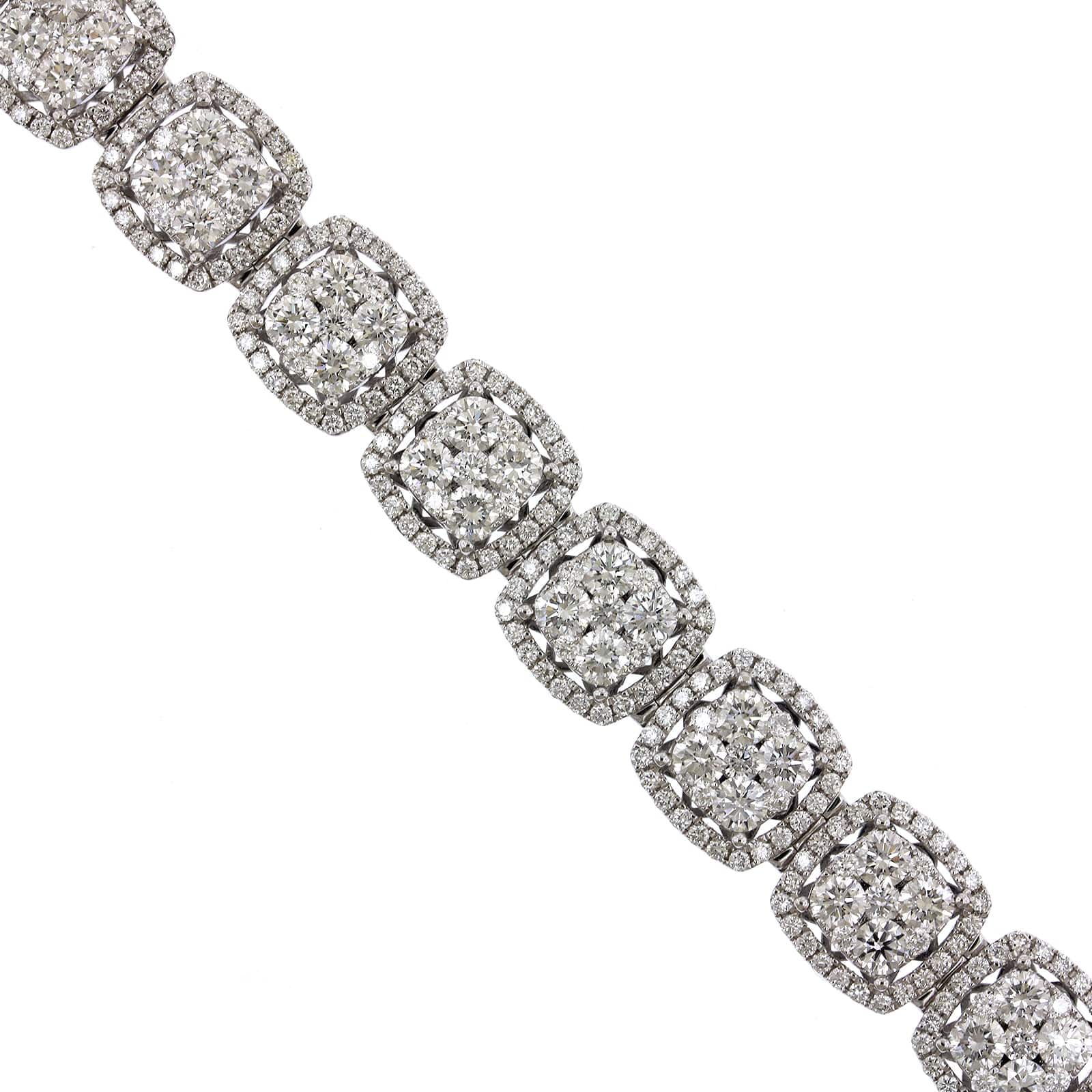 18K White Gold Diamond Cluster Bracelet, Gold, Long's Jewelers