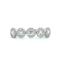 18K White Gold Diamond Cluster Halo Ring, 18k white gold, Long's Jewelers