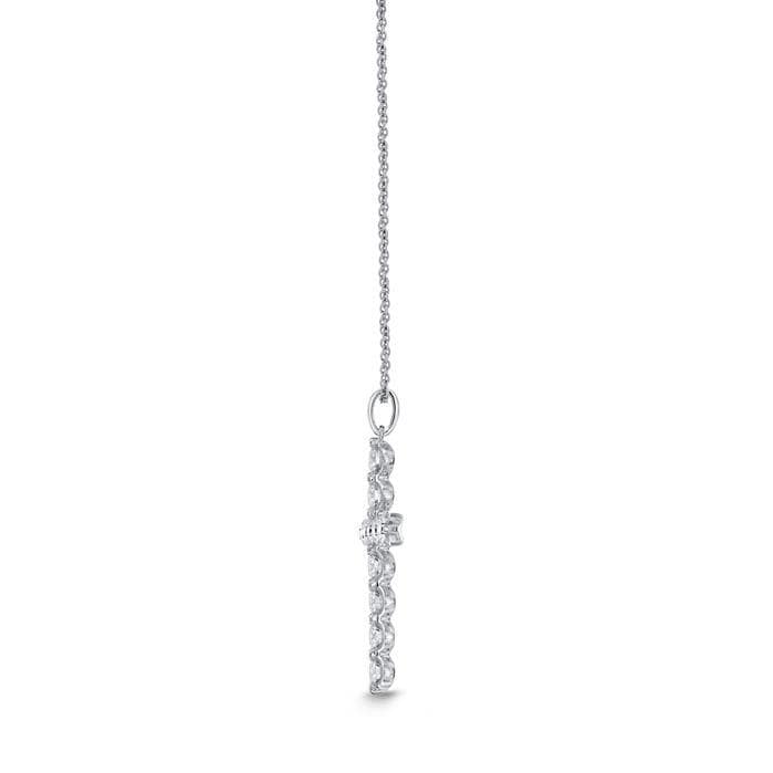 18K White Gold Diamond Cross Necklace