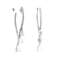18K White Gold Diamond Dangle Earrings, White Gold, Long's Jewelers