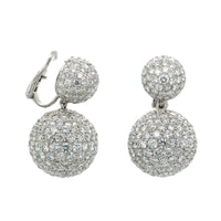 18K White Gold Diamond Drop Ball Earrings, White Gold, Long's Jewelers