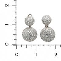 18K White Gold Diamond Drop Ball Earrings