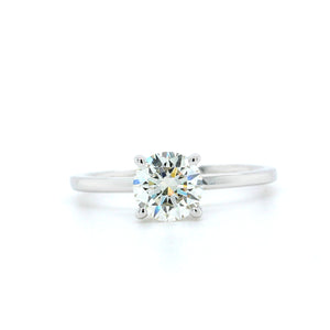 18K White Gold Diamond Hidden Halo Engagement Ring, white gold, Long's Jewelers