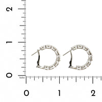 18K White Gold Diamond Huggie Earrings, 18k white gold, Long's Jewelers