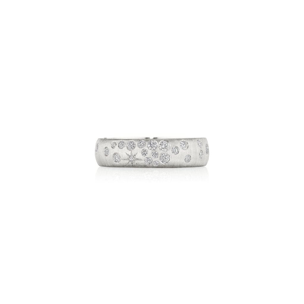 18K White Gold Diamond Star Set Band, Gold, Long's Jewelers
