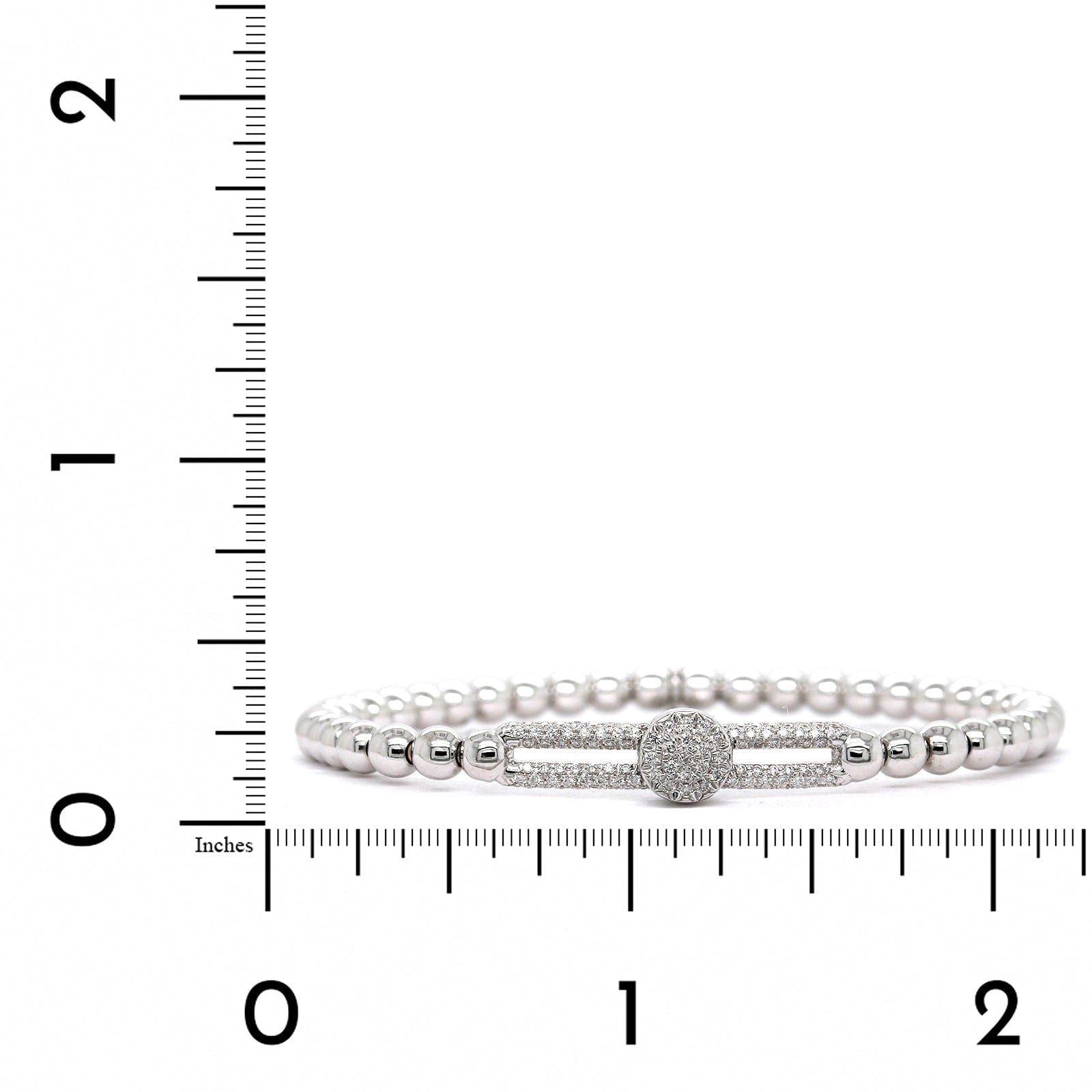 18K White Gold Diamond Station Stretch Bracelet, 18k white gold, Long's Jewelers