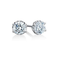 18K White Gold Diamond Stud Earrings, White Gold, Long's Jewelers