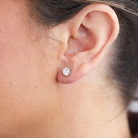 18K White Gold Diamond Stud Earrings