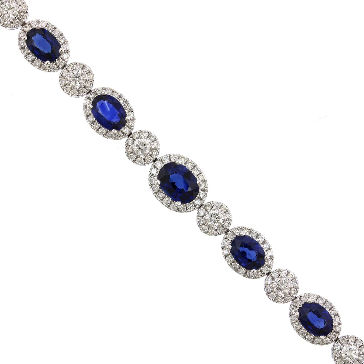 18K White Gold Diamond and Sapphire Bracelet, Gold, Long's Jewelers