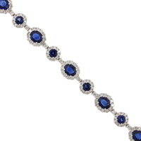 18K White Gold Diamond and Sapphire Bracelet, Gold, Long's Jewelers