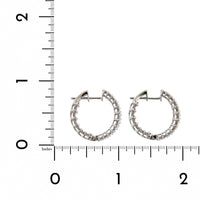 Etho Maria 18K White Gold Double Row Diamond Hoop Earrings