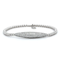 18K White Gold Elongated Diamond Stretch Bracelet, 18k white gold, Long's Jewelers