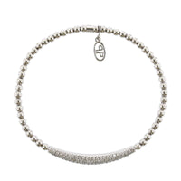 18K White Gold Elongated Diamond Stretch Bracelet, 18k white gold, Long's Jewelers