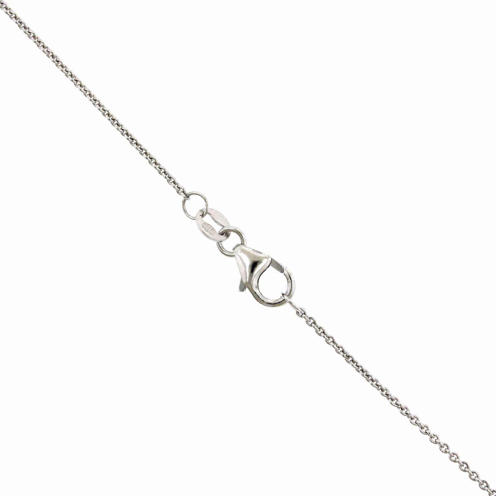 18K White Gold Emerald Cut Sapphire Diamond Halo Necklace, 18k white gold, Long's Jewelers