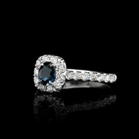 18K White Gold Estate Sapphire and Diamond Ring, Gold, Long's Jewelers