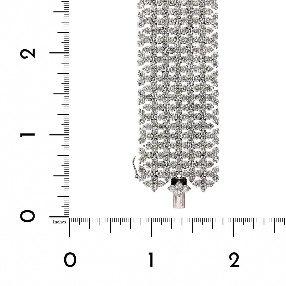 18K White Gold Flexible Mesh Diamond Bracelet