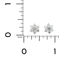 18K White Gold Flower Diamond Stud Earrings