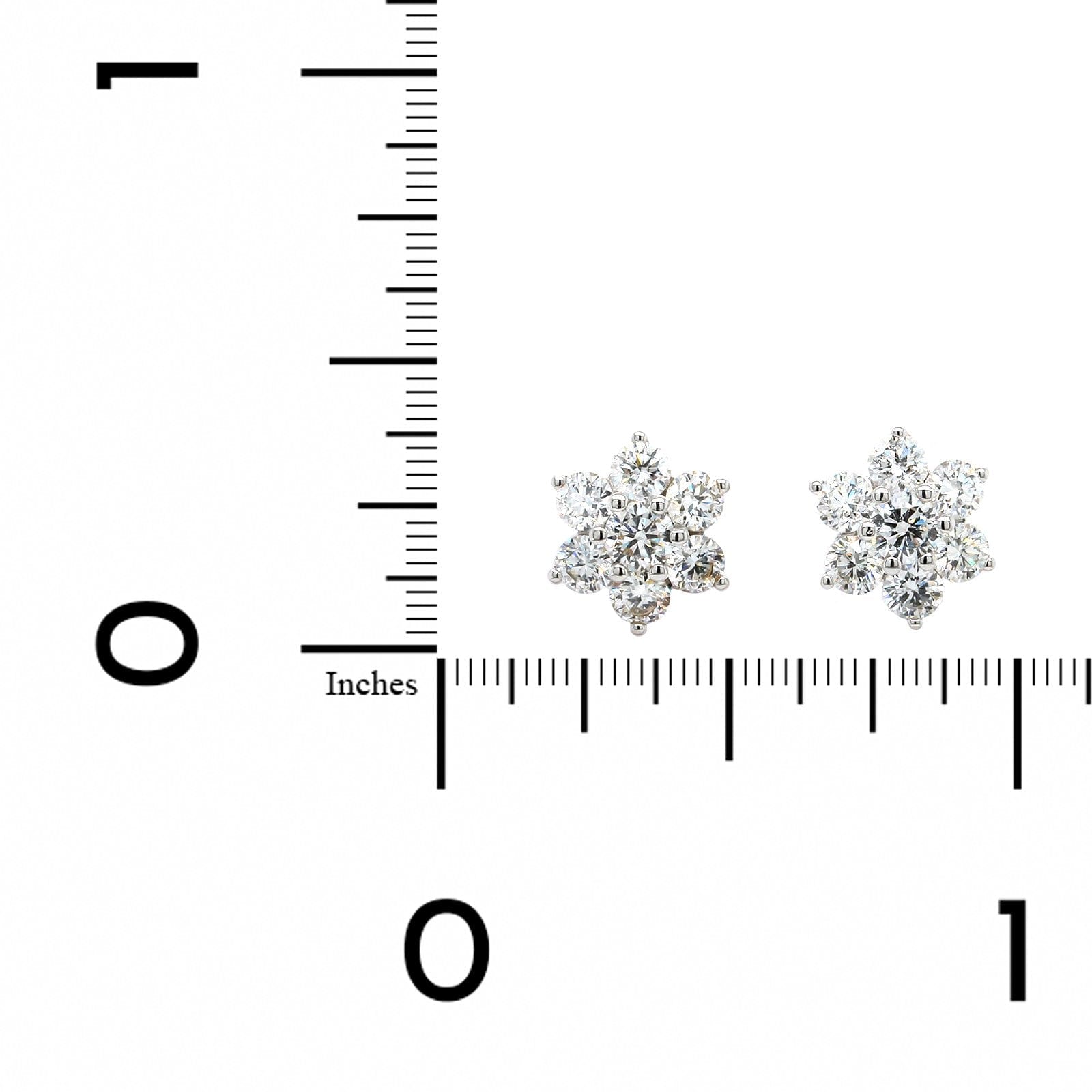 18K White Gold Flower Diamond Stud Earrings