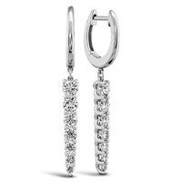 18K White Gold Graduated Diamond Drop Earrings, 18k white gold, Long's Jewelers