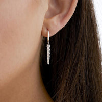 18K White Gold Graduated Diamond Drop Earrings, 18k white gold, Long's Jewelers