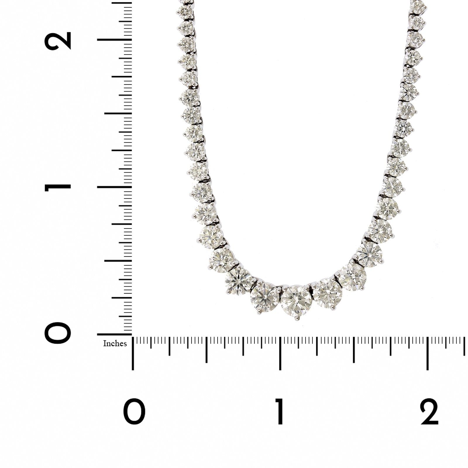 18K White Gold Graduated Diamond Tennis Necklace, White Gold, Long's Jewelers