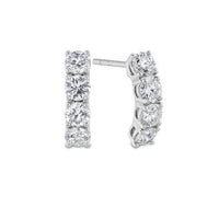 18K White Gold Half Huggie Diamond Earrings, 18k white gold, Long's Jewelers