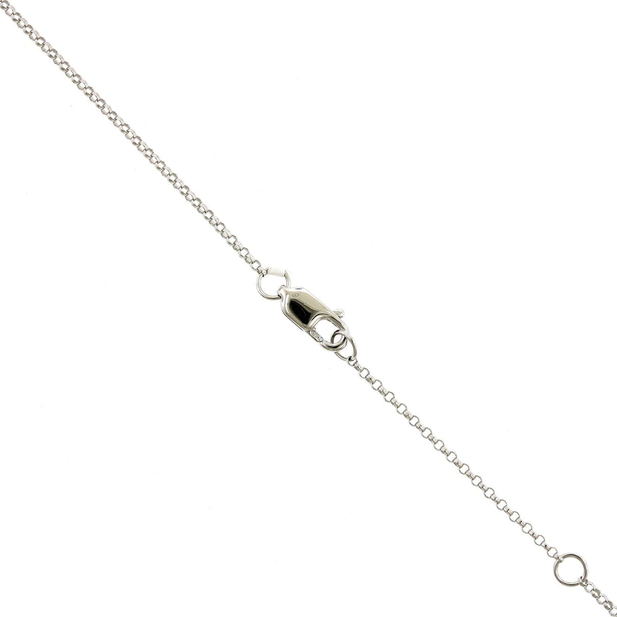18K White Gold Heart Diamond Cluster Necklace