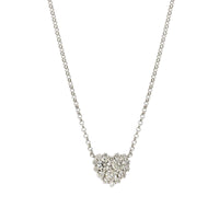 18K White Gold Heart Diamond Cluster Necklace, White Gold, Long's Jewelers