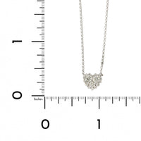 18K White Gold Heart Diamond Cluster Necklace