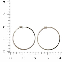 18K White Gold Inside Outside Bead Set Diamond Hoop Earrings, White Gold, Long's Jewelers