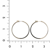 18K White Gold Inside Outside Bead Set Diamond Hoop Earrings, White Gold, Long's Jewelers