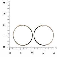 18K White Gold Inside Outside Bead Set Diamond Hoop Earrings, White Gold, Long's Jewelers