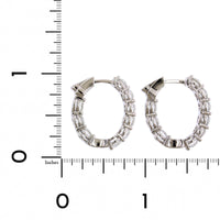 18K White Gold Inside Outside Diamond Hoop Earrings, White Gold, Long's Jewelers